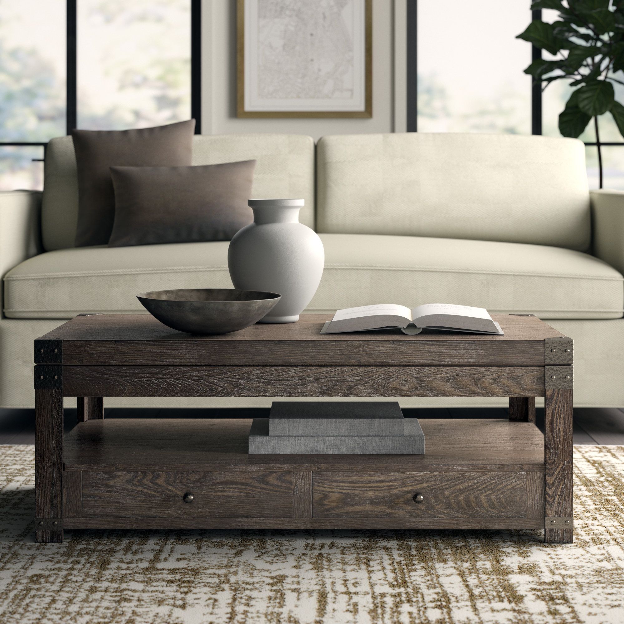 Wayfair Inside 2019 Silver Orchid Henderson Faux Stone Silvertone Round Coffee Tables (View 13 of 20)