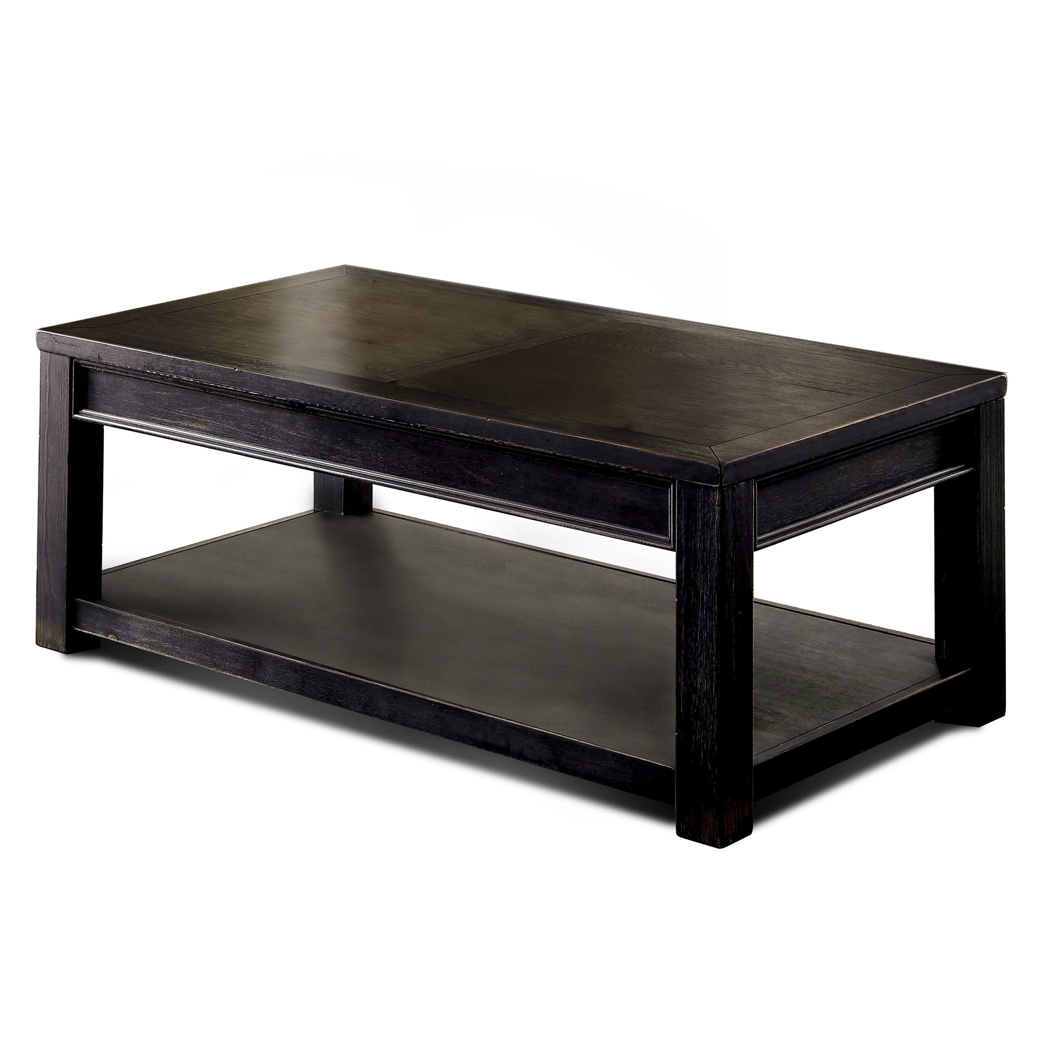 Well Known Cosbin Rustic Bold Antique Black Coffee Tables Pertaining To Furniture Of America Cosbin Rustic Bold Antique Black Coffee Tablefoa (View 3 of 20)