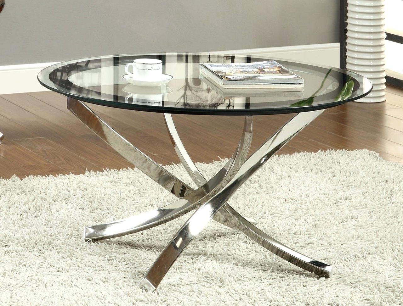 Well Known Propel Modern Chrome Oval Coffee Tables With Glass And Chrome Coffee Table – Mercedscollege (View 11 of 20)