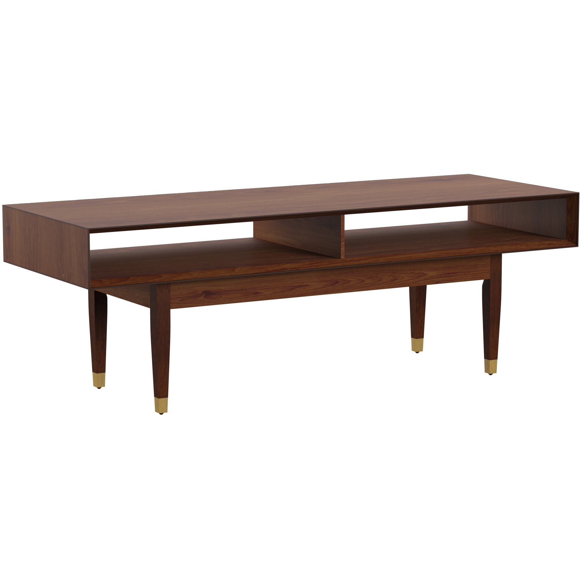 West Hill Coffee Table With Storage Within Trendy Solid Hardwood Rectangle Mid Century Modern Coffee Tables (View 6 of 20)