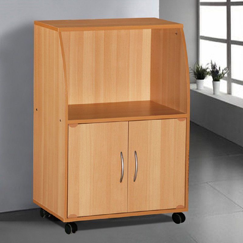 Widely Used Kitchen Microwave Cart Storage Utility Cabinet Rolling Wood Inside Russellton Kitchen Pantry (View 12 of 20)