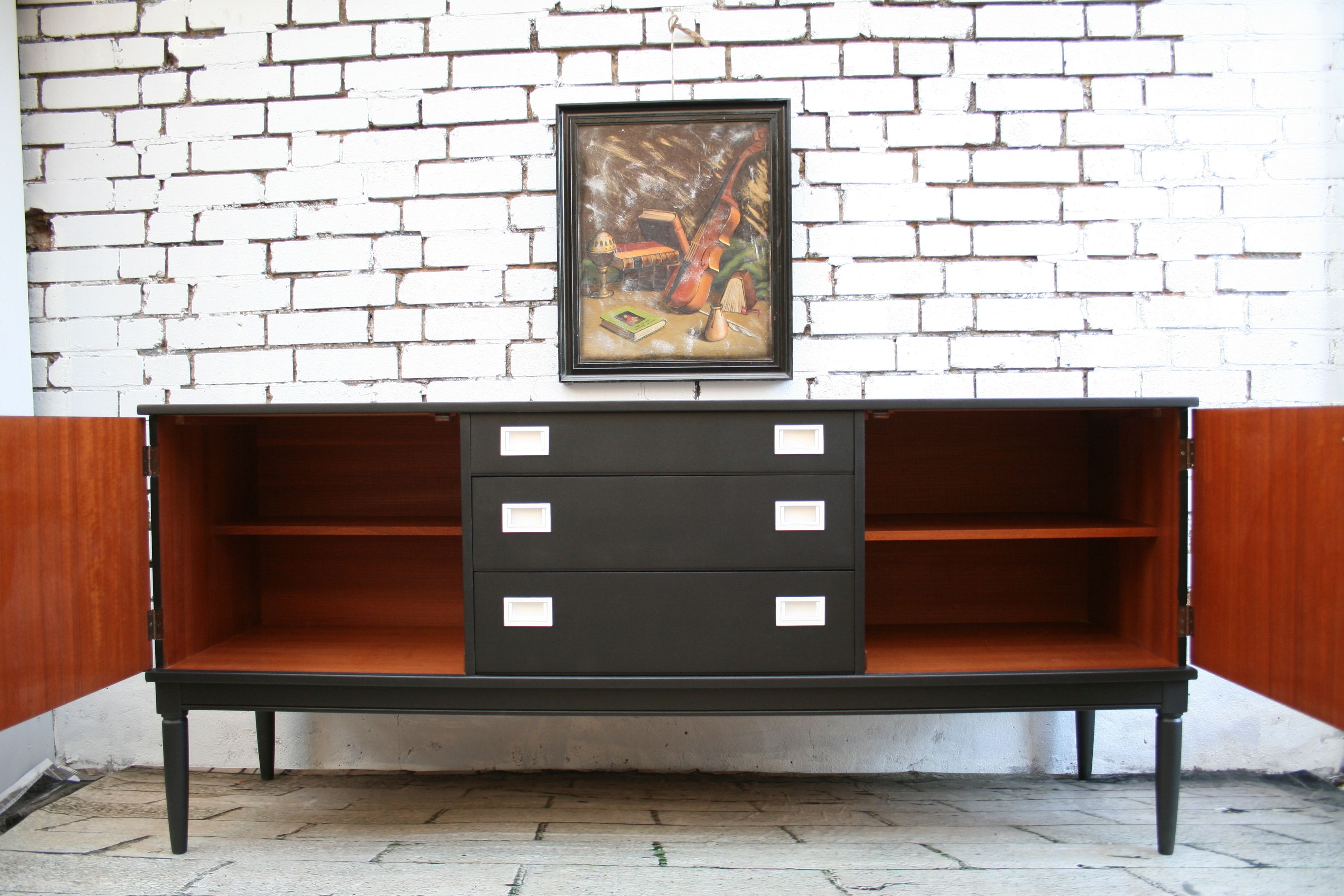 1960s Greaves And Thomas Black White Sideboard Mid Century Modern Within Mid Century Modern Glossy White Buffets (View 15 of 20)