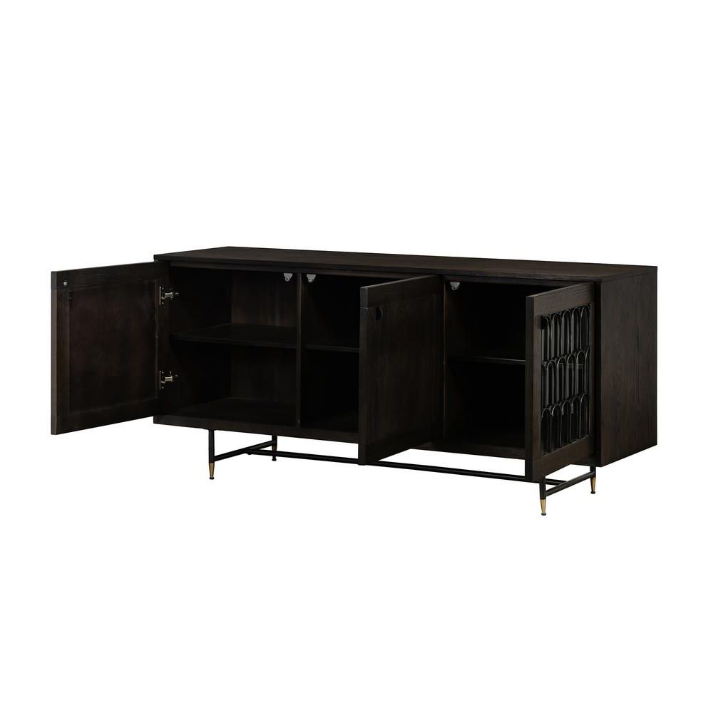 Armen Living Gatsby Oak And Metal Buffet Cabinet Lcgtbuoa With Industrial Concrete Like Buffets (Gallery 20 of 20)