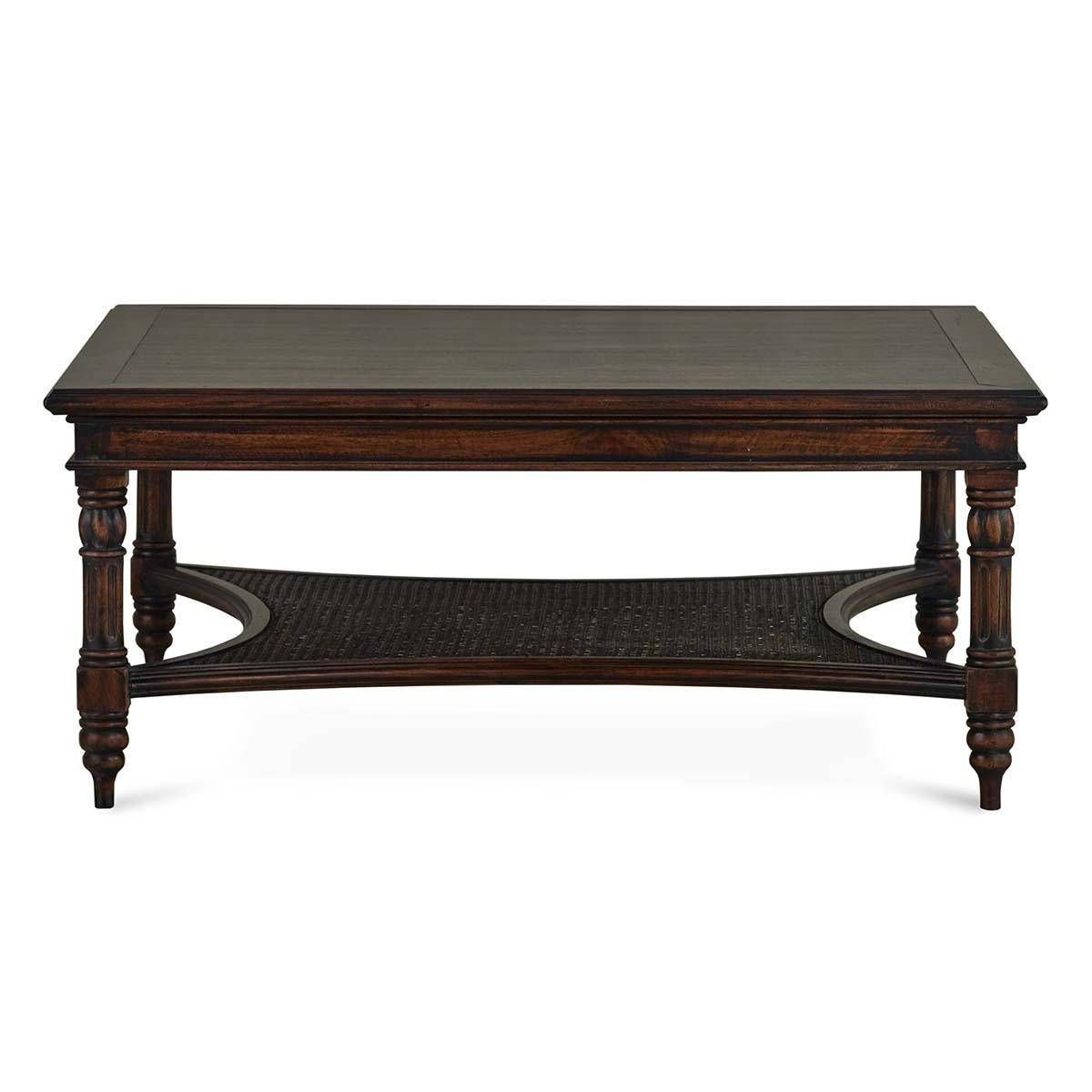 Bramble 26625 Vintage Dark Brown Montego Square Coffee Table Pertaining To Simple Living Montego Black Wooden Buffets (View 14 of 20)