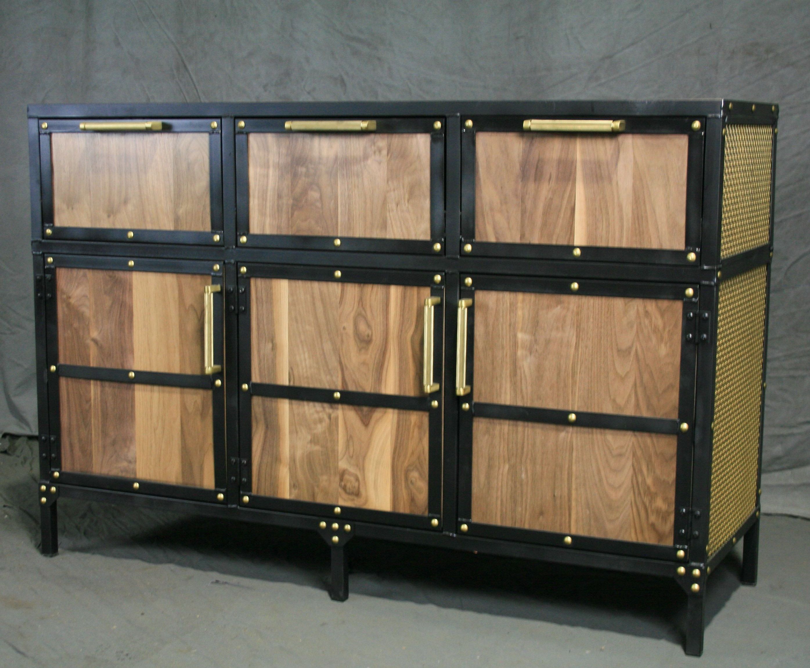 Buy A Handmade Industrial Sideboard With Brass Accents Pertaining To Industrial Concrete Like Buffets (Gallery 14 of 20)