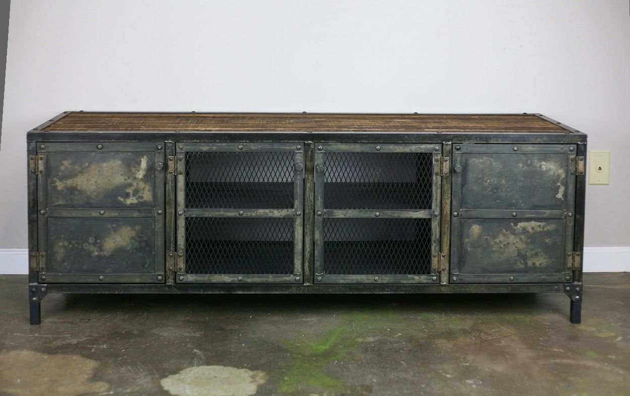 Buy Handmade Vintage Industrial Buffet/credenza Reclaimed Within Industrial Concrete Like Buffets (Gallery 15 of 20)