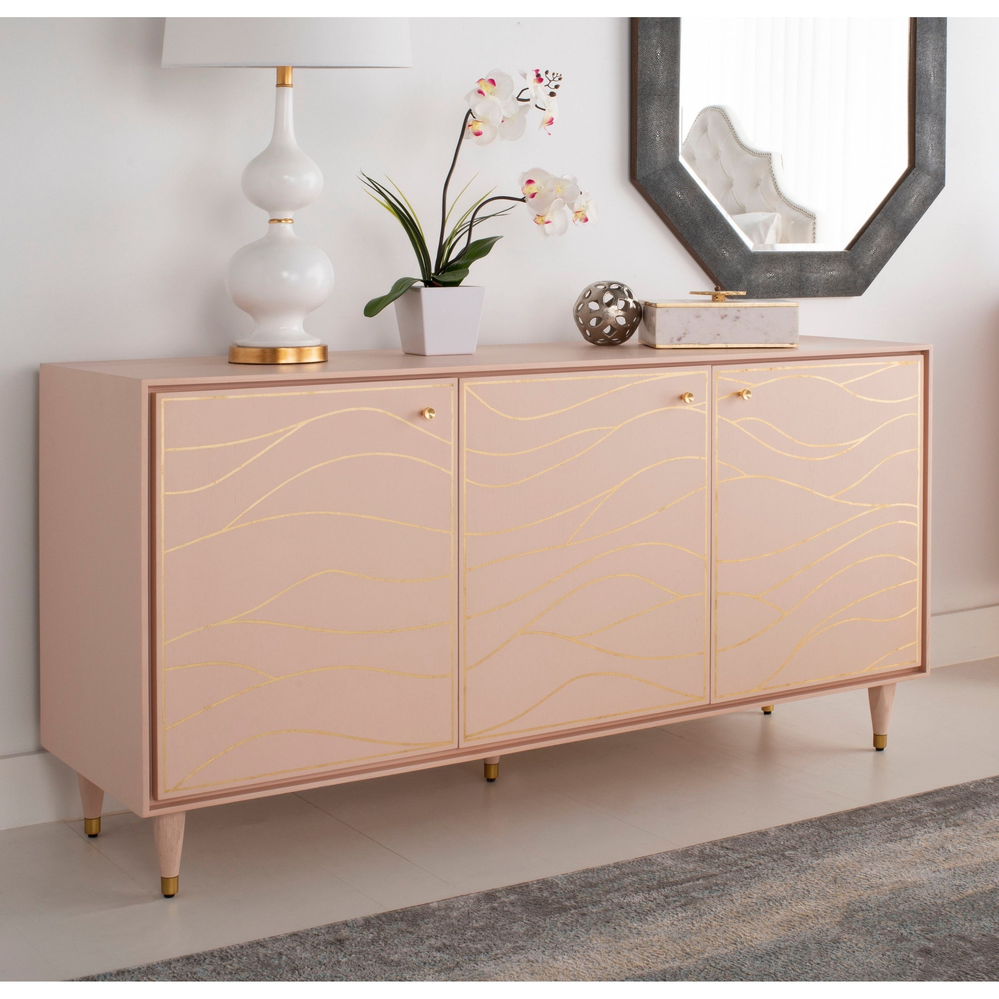 Buy Pink, Modern & Contemporary Buffets, Sideboards & China Pertaining To Pink And Navy Peaks Credenzas (Gallery 19 of 20)