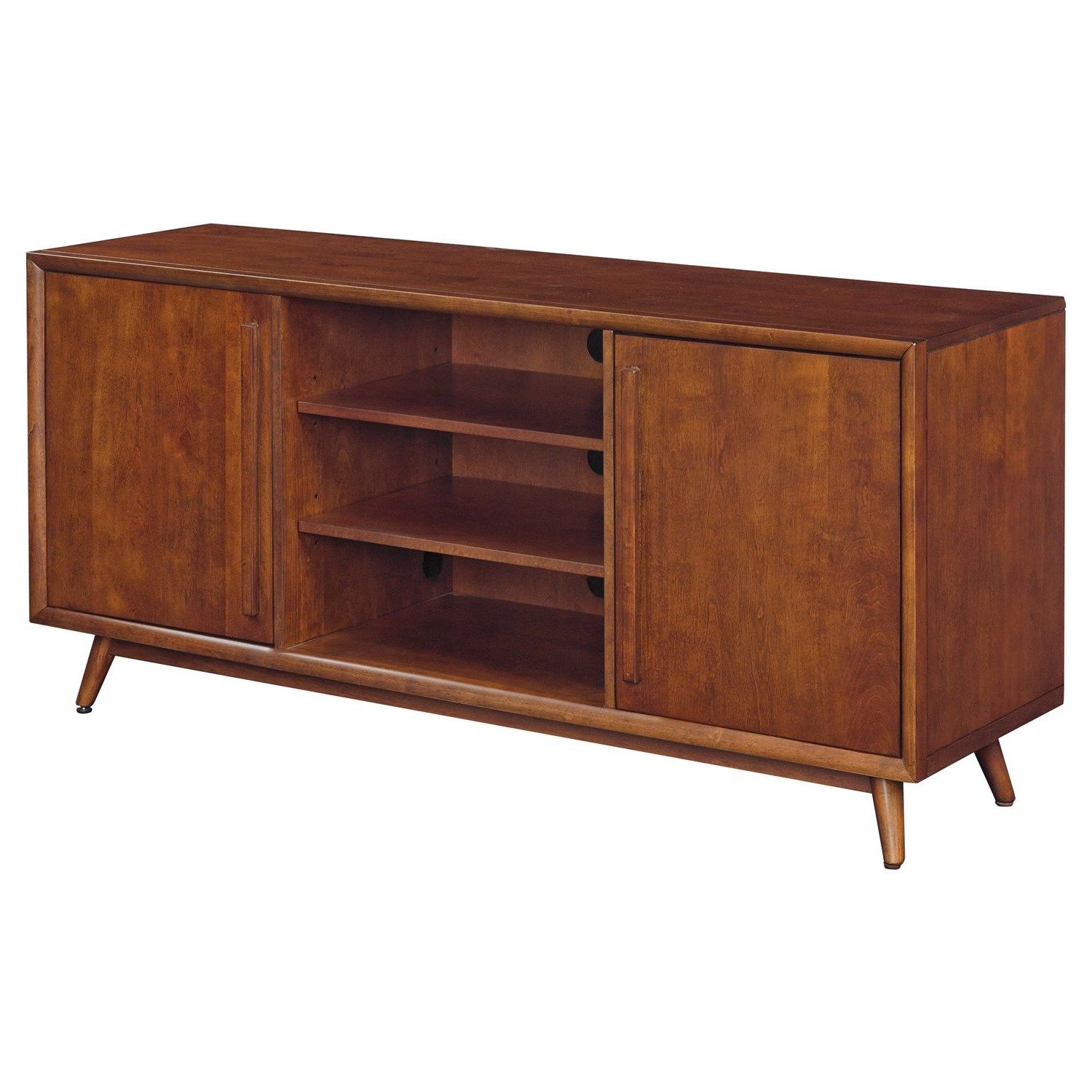 Classic Flame Tc54 6166 M333 Tv Console In Mahogany Cherry With Mid Century Modern 47 Inch Cappuccino Buffets (Gallery 18 of 20)