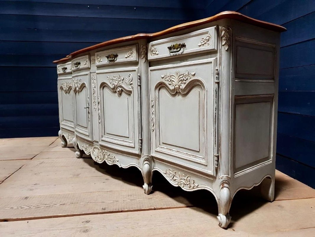 Country French Painted Louis Xv Buffet – Buffets – Furniture Inside French Oak Buffets (Gallery 16 of 20)