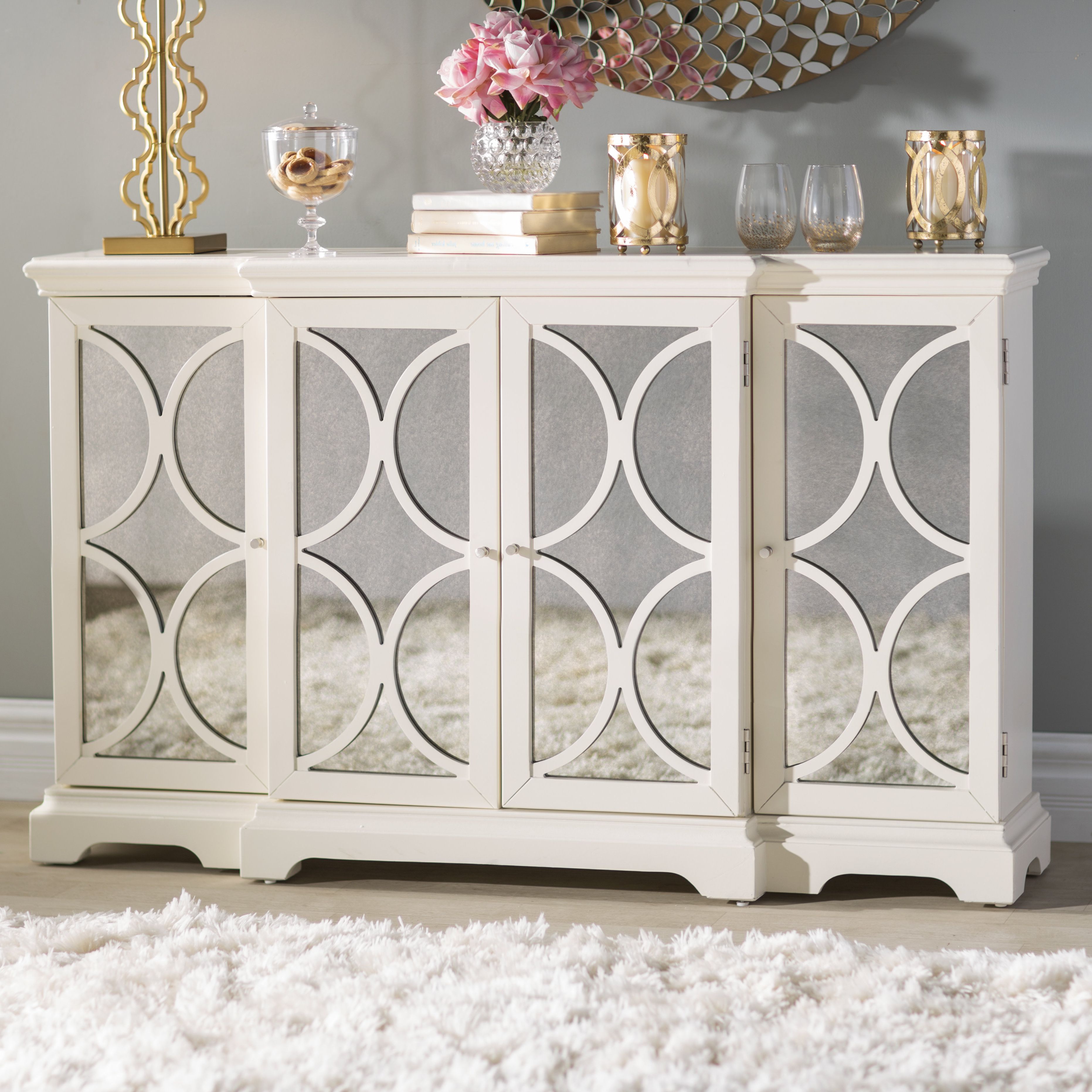 Cream Credenza | Wayfair In Pale Pink Agate Wood Credenzas (View 12 of 20)