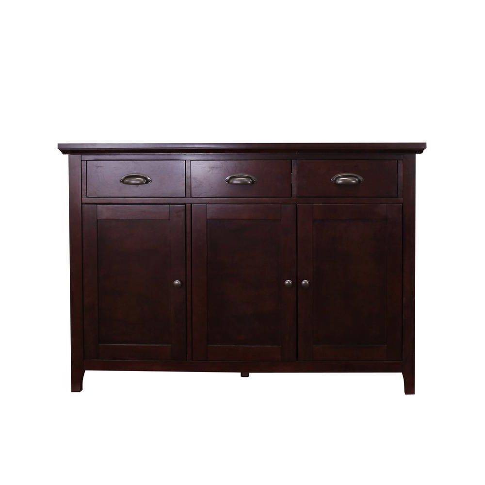 Donnieann Lindendale Espresso Sideboard/buffet Table 714160 Pertaining To 2 Shelf Buffets With Curved Legs (View 11 of 20)