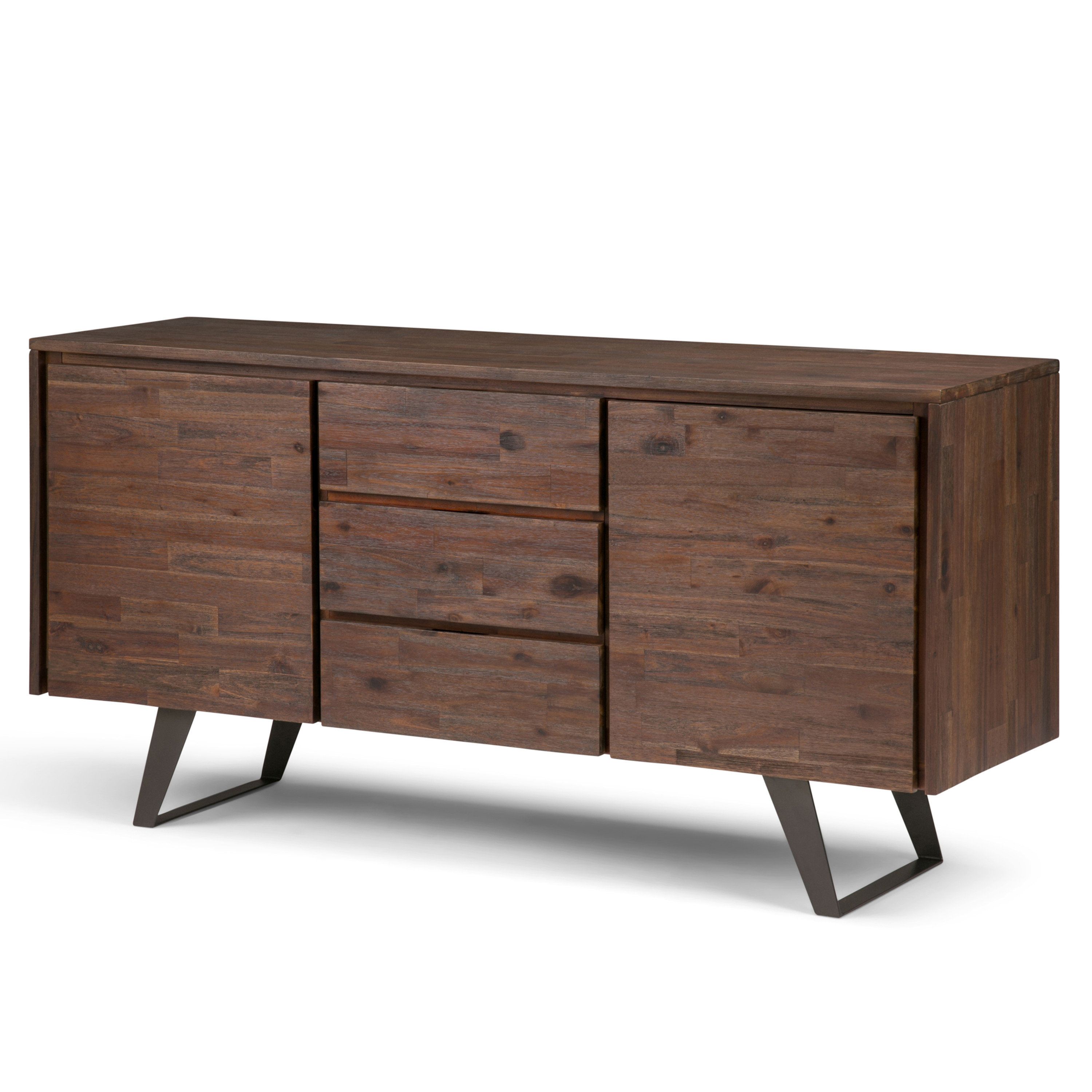 Elle Buffet Table Regarding Contemporary Wooden Buffets With Four Open Compartments And Metal Tapered Legs (View 3 of 20)