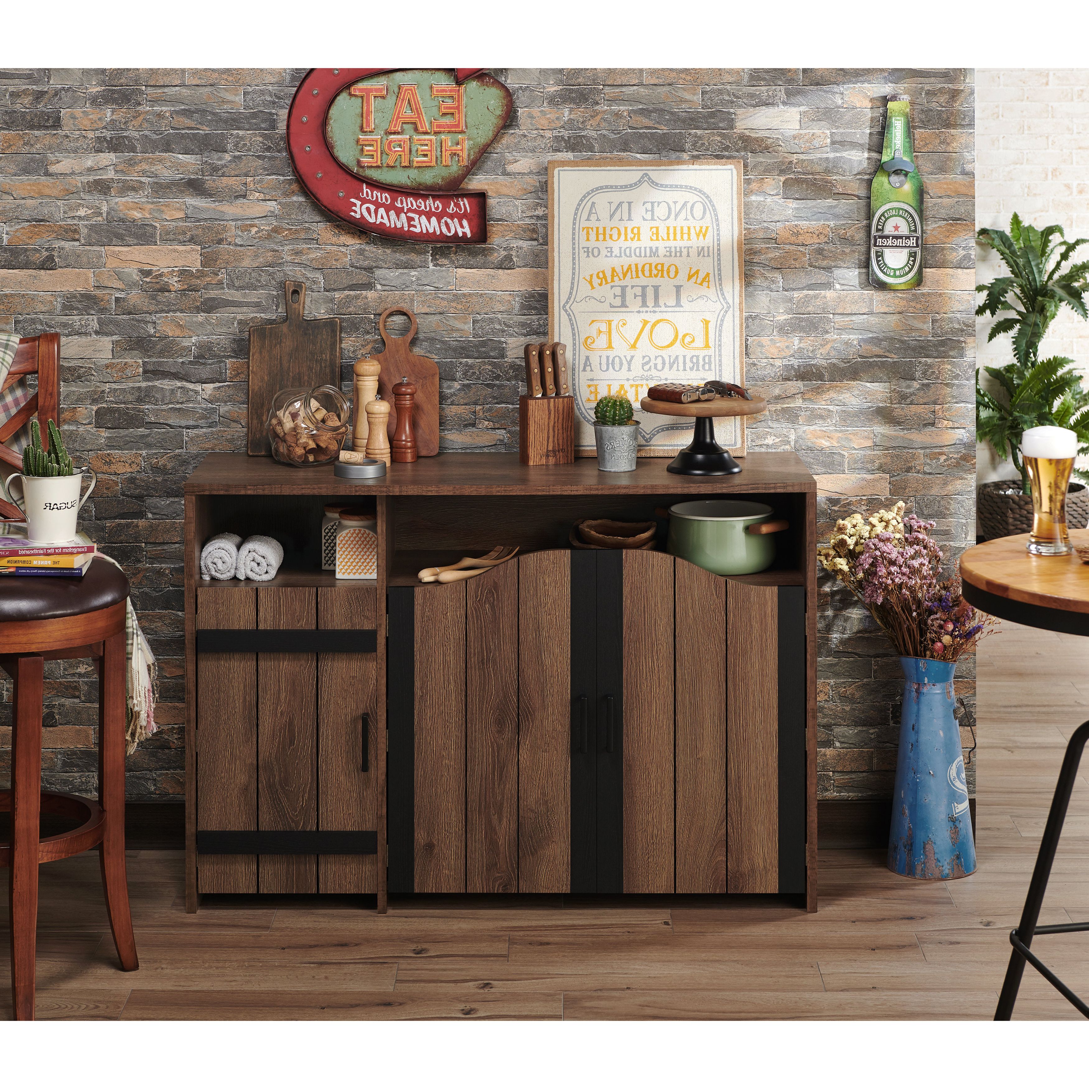 Esmont Farmhouse Buffet Table Within Industrial Cement Like Multi Storage Dining Buffets (View 11 of 20)
