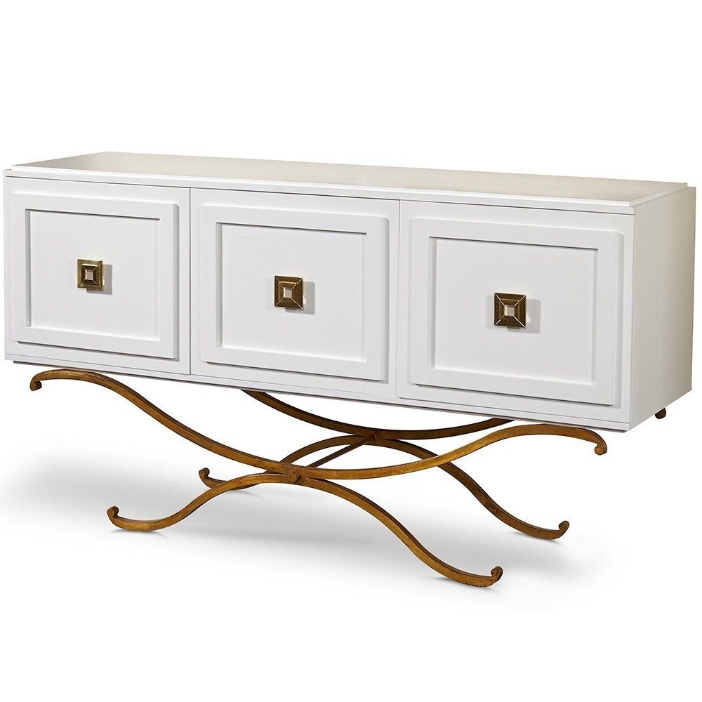 Gold Base Modern Chic Buffet In White Geometric Buffets (Gallery 2 of 20)