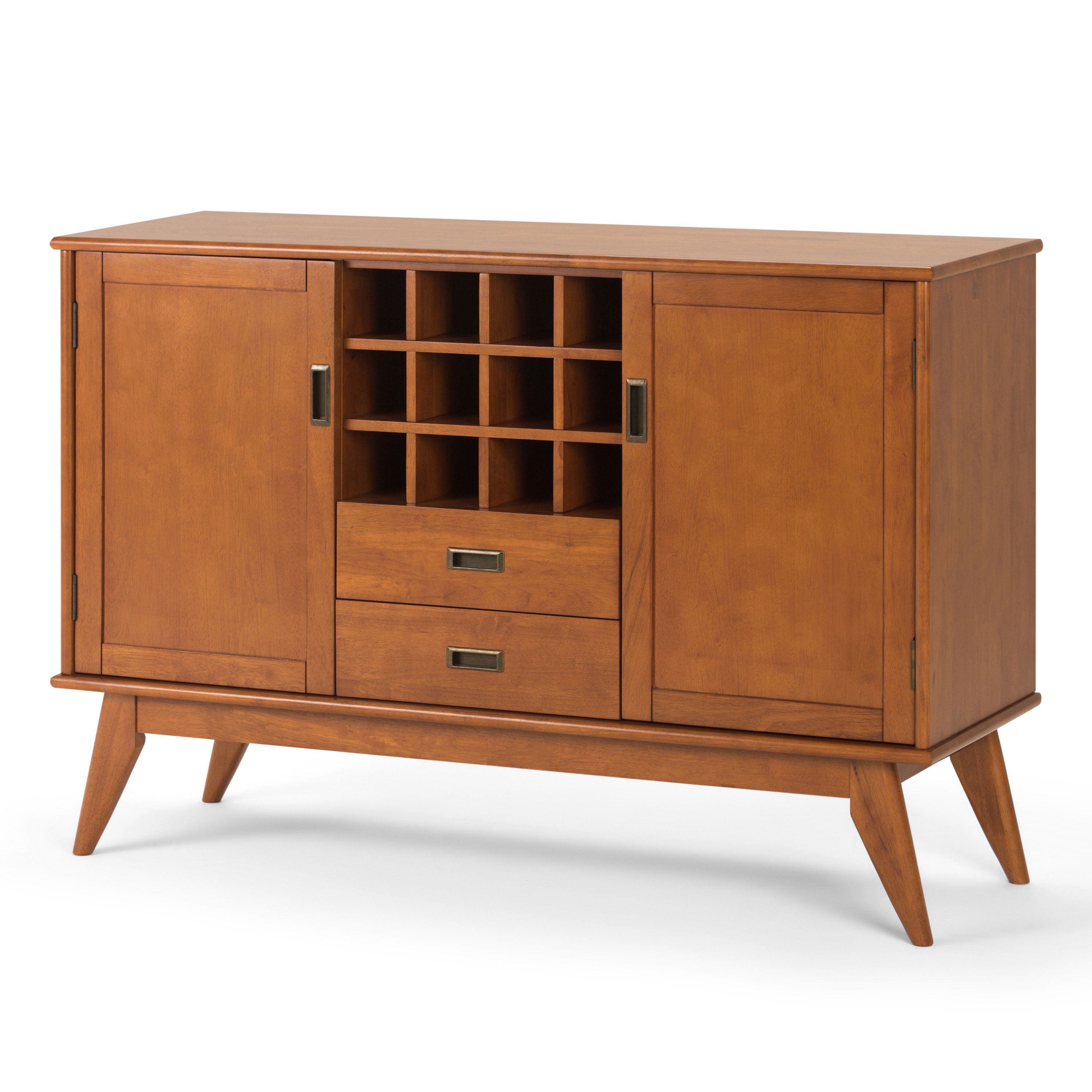 Halvorson Buffet Table With Contemporary Wooden Buffets With One Side Door Storage Cabinets And Two Drawers (View 7 of 20)