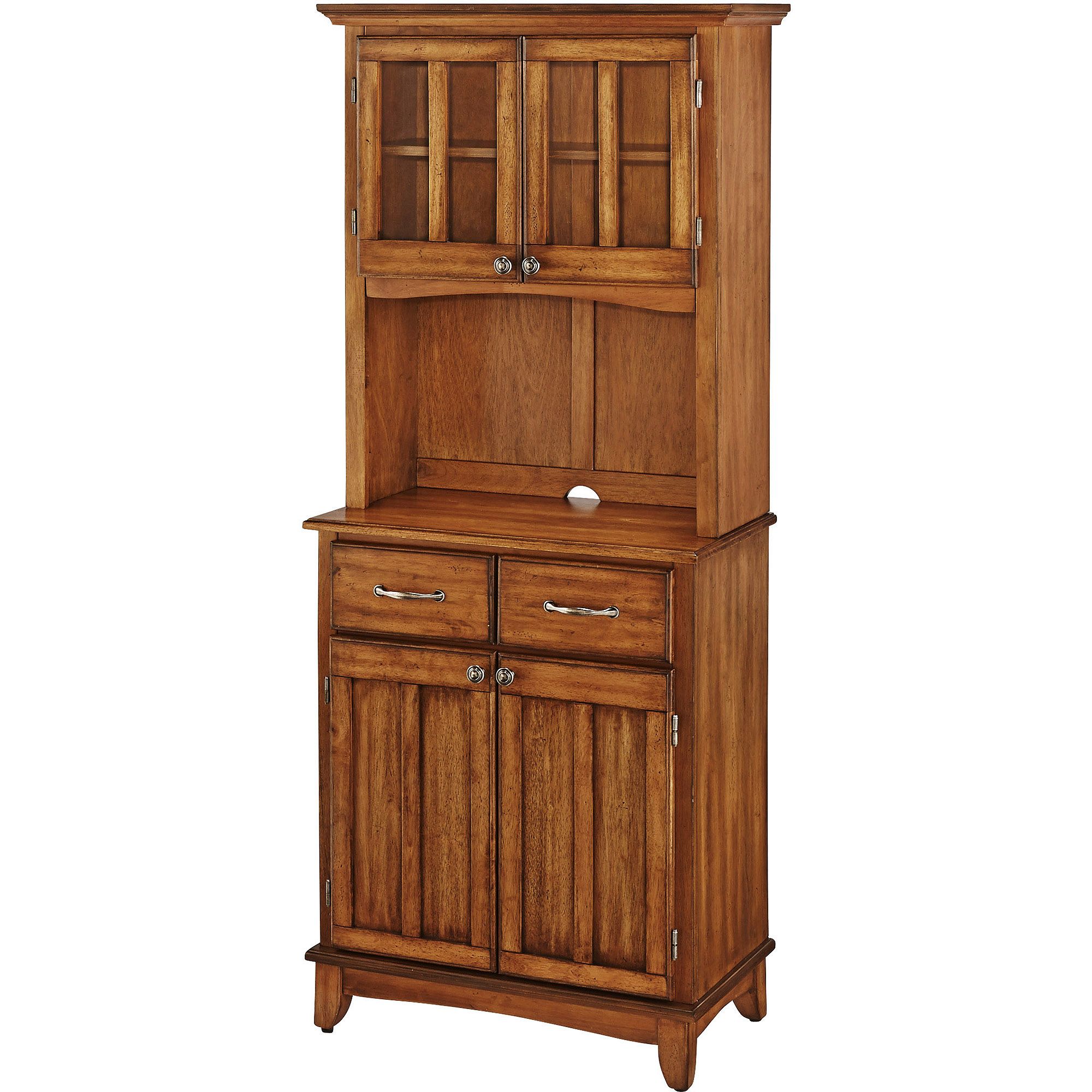 Home Styles Small Buffet With Two Door Hutch, Cottage Oak Finish Inside Wooden Buffets With Two Side Door Storage Cabinets And Stemware Rack (View 11 of 20)