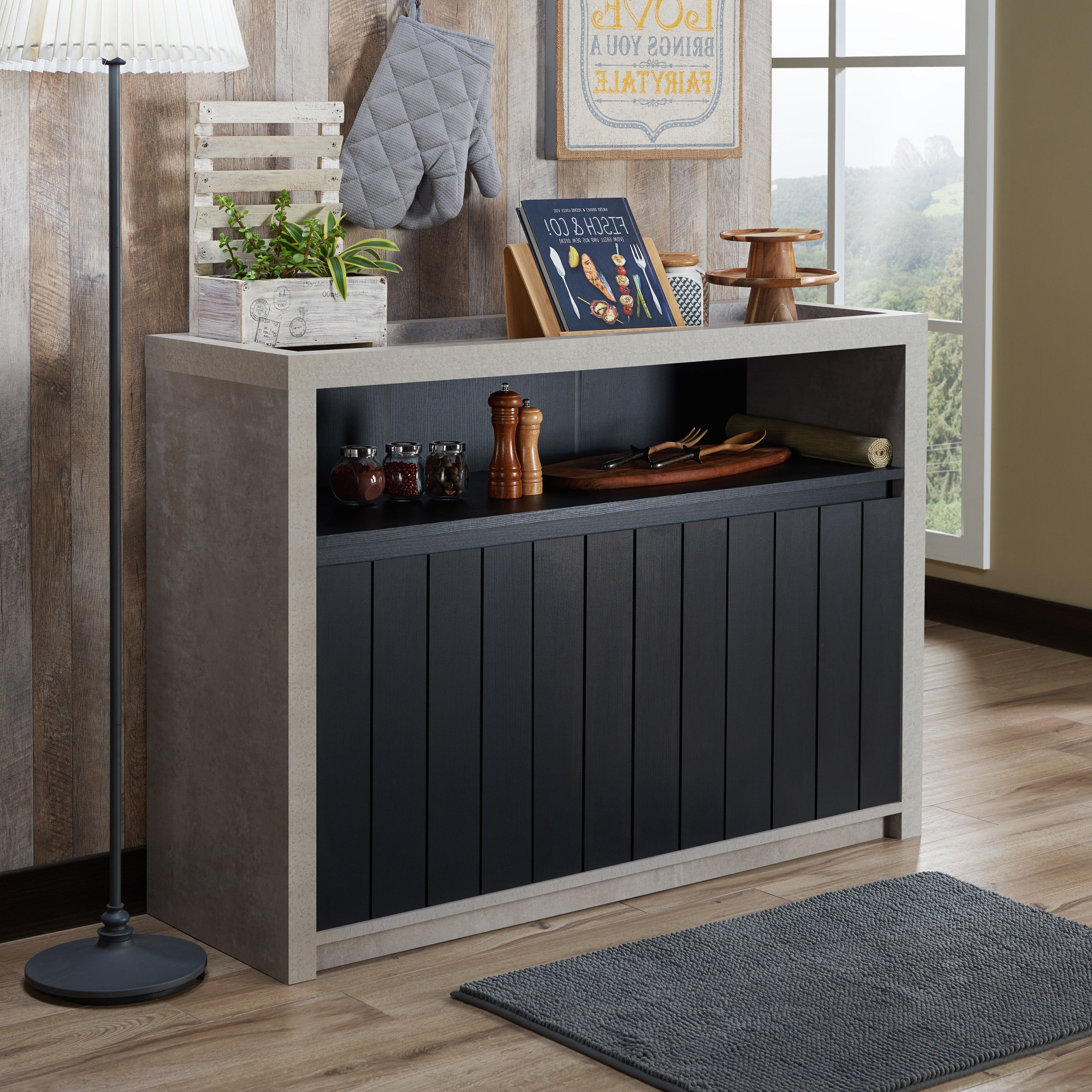 Featured Photo of  Best 20+ of Industrial Cement-like Multi-storage Dining Buffets
