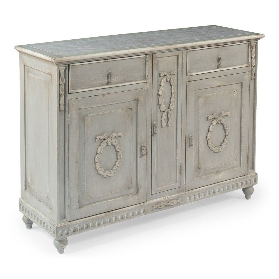 Lauriers Grey Shabby Chic Buffet Inside Grey Wooden Accent Buffets (Gallery 3 of 20)