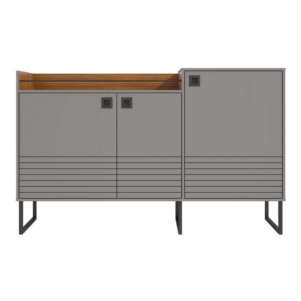 Luxor Milford 62.59 In. Grey And Wood Modern Buffet Stand With 2 Shelf Buffets With Curved Legs (Gallery 4 of 20)