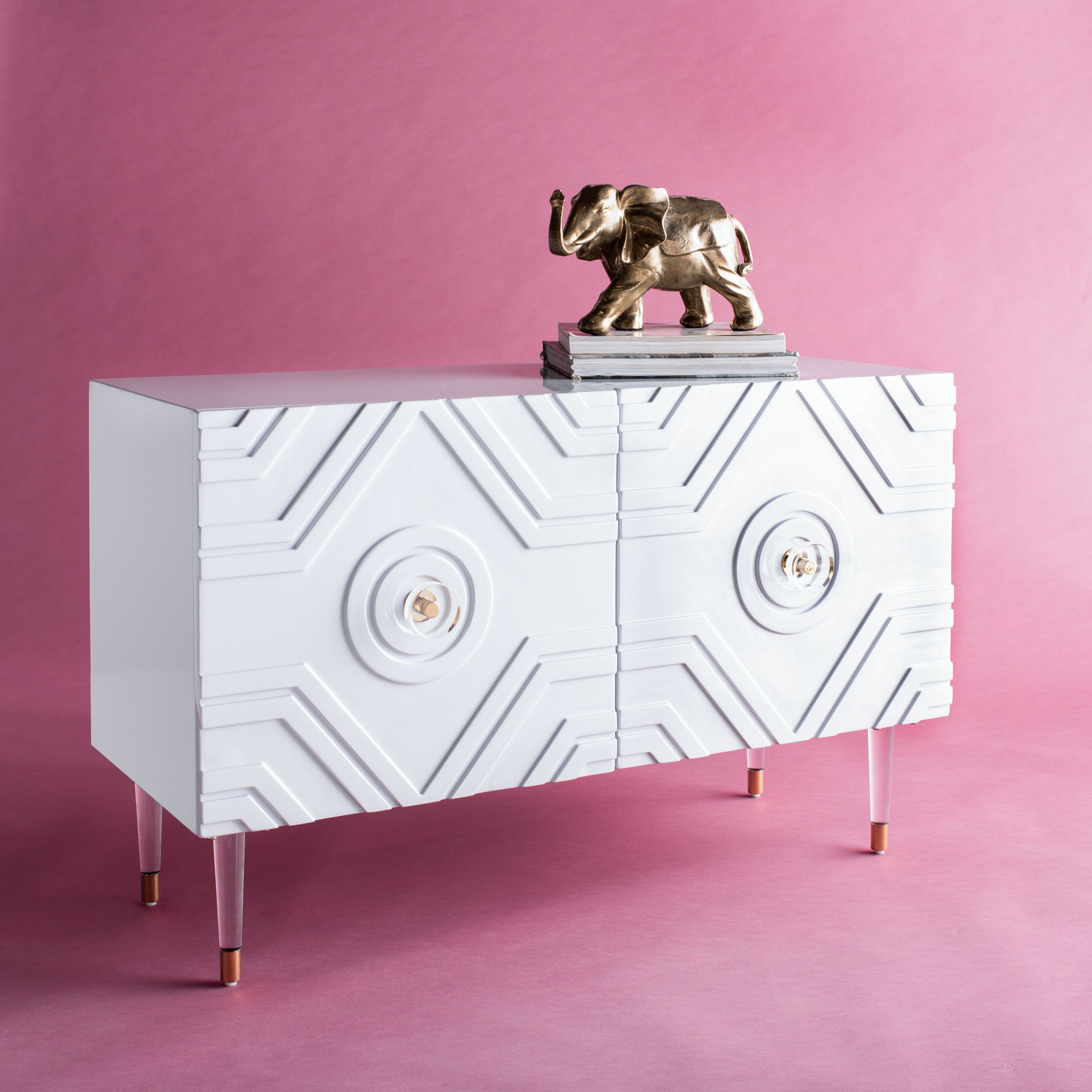Marinette Diamond Sideboard Pertaining To Pale Pink Bulbs Credenzas (View 18 of 20)