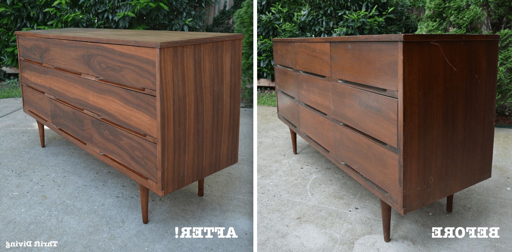 Mid Century Modern Dresser Makeover: Stripped & Refinished Regarding Mid Century Retro Modern Oak And Espresso Wood Buffets (View 13 of 20)