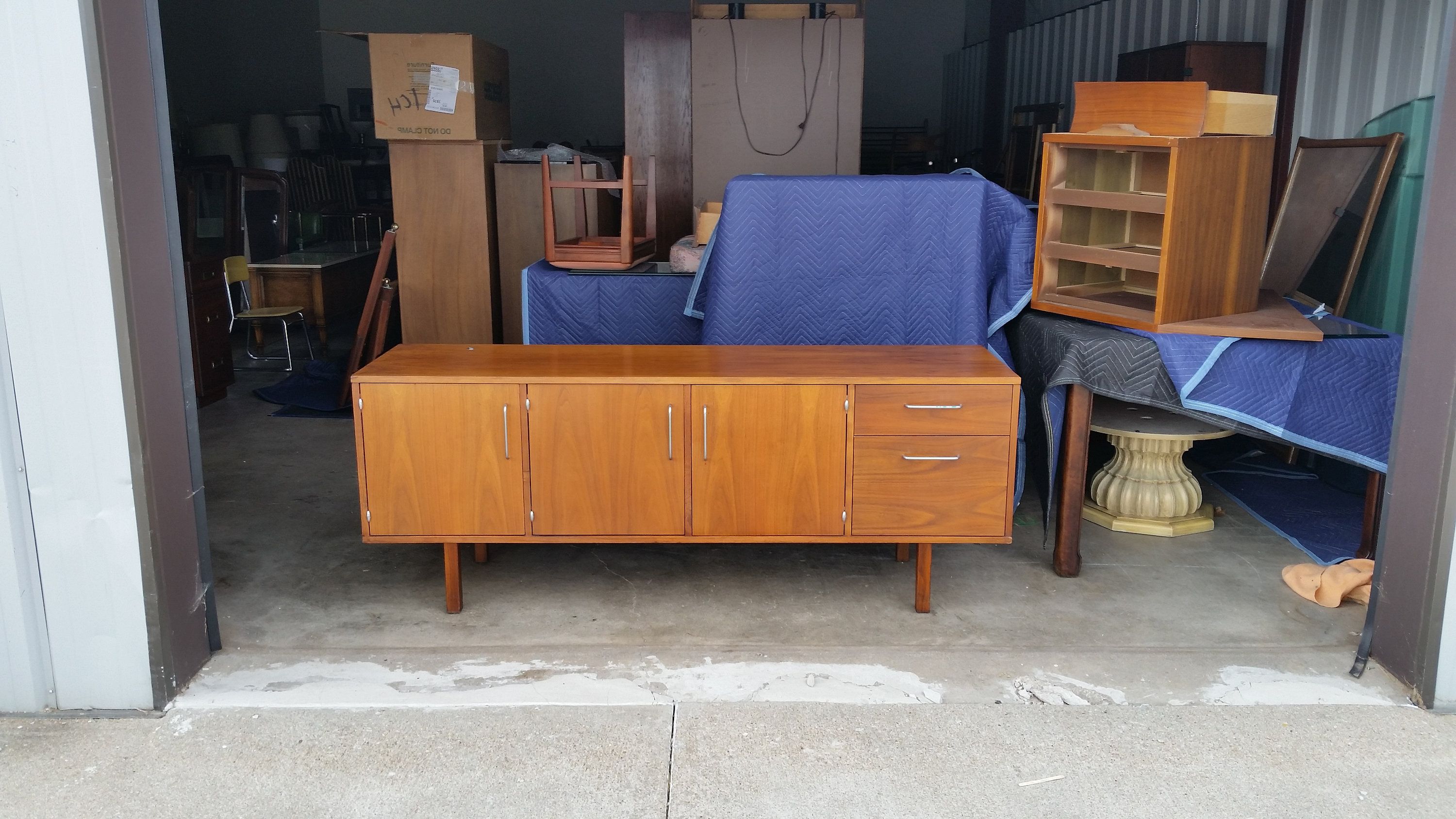 Mid Century Walnut Credenza Fully Finished Backside Ample Storage Excellent  Original Condition Throughout Southwestern Credenzas (Gallery 18 of 20)