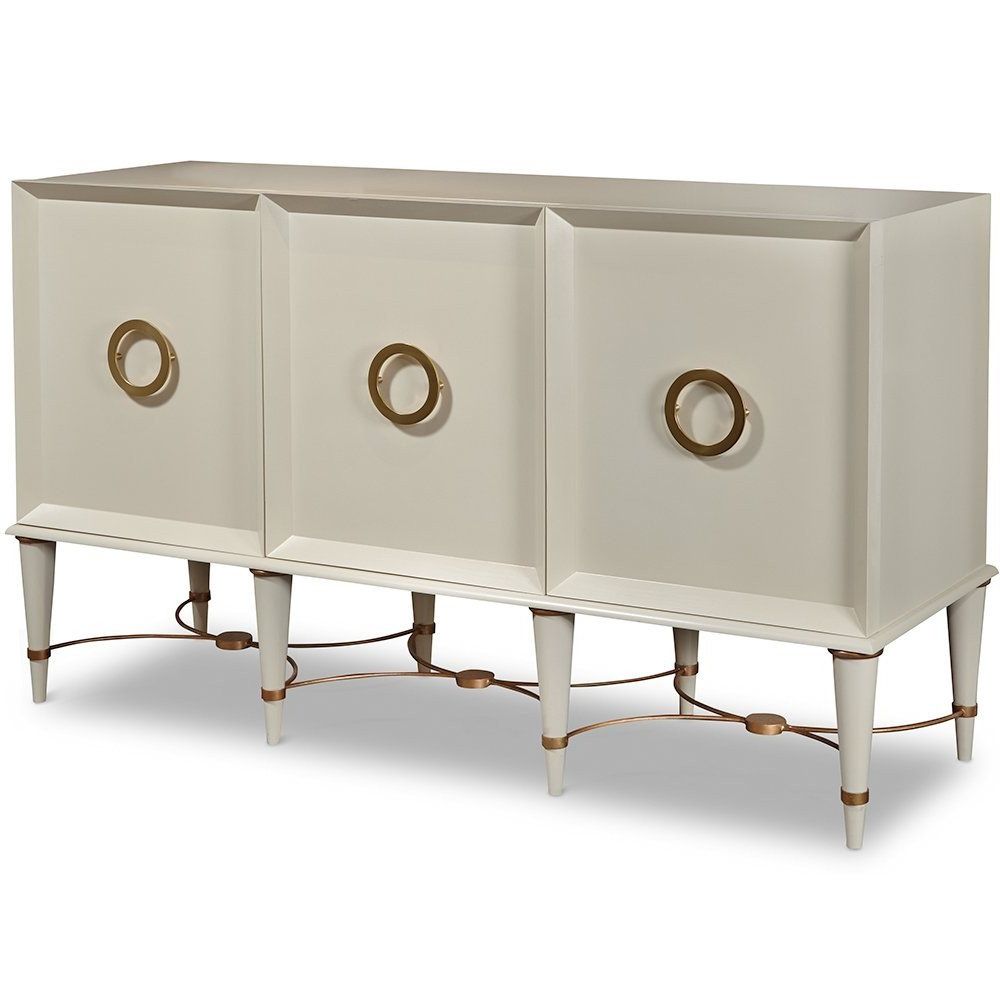 Modern Chic White And Gold Buffet Inside White Geometric Buffets (View 9 of 20)
