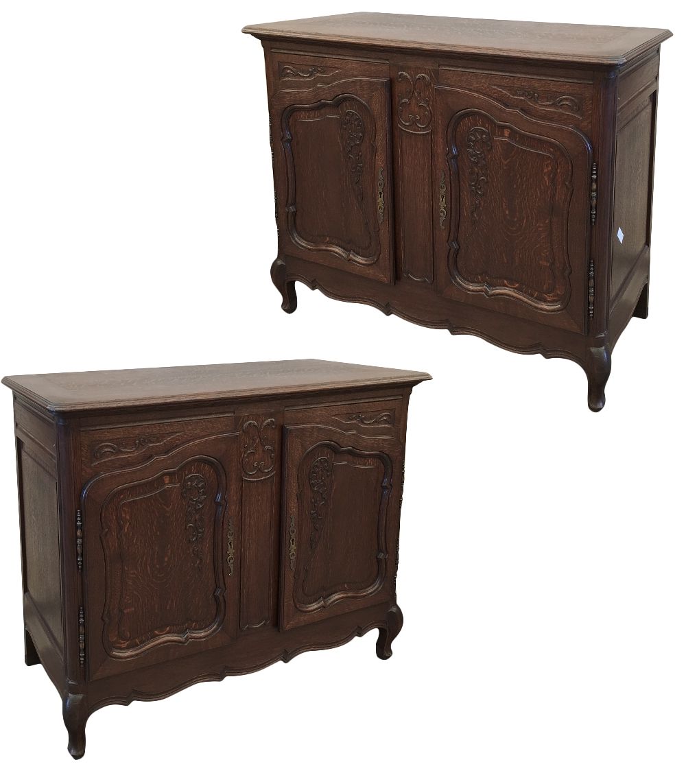 Pair Antique Country French Oak Buffets – Inessa Stewart's Intended For French Oak Buffets (View 6 of 20)