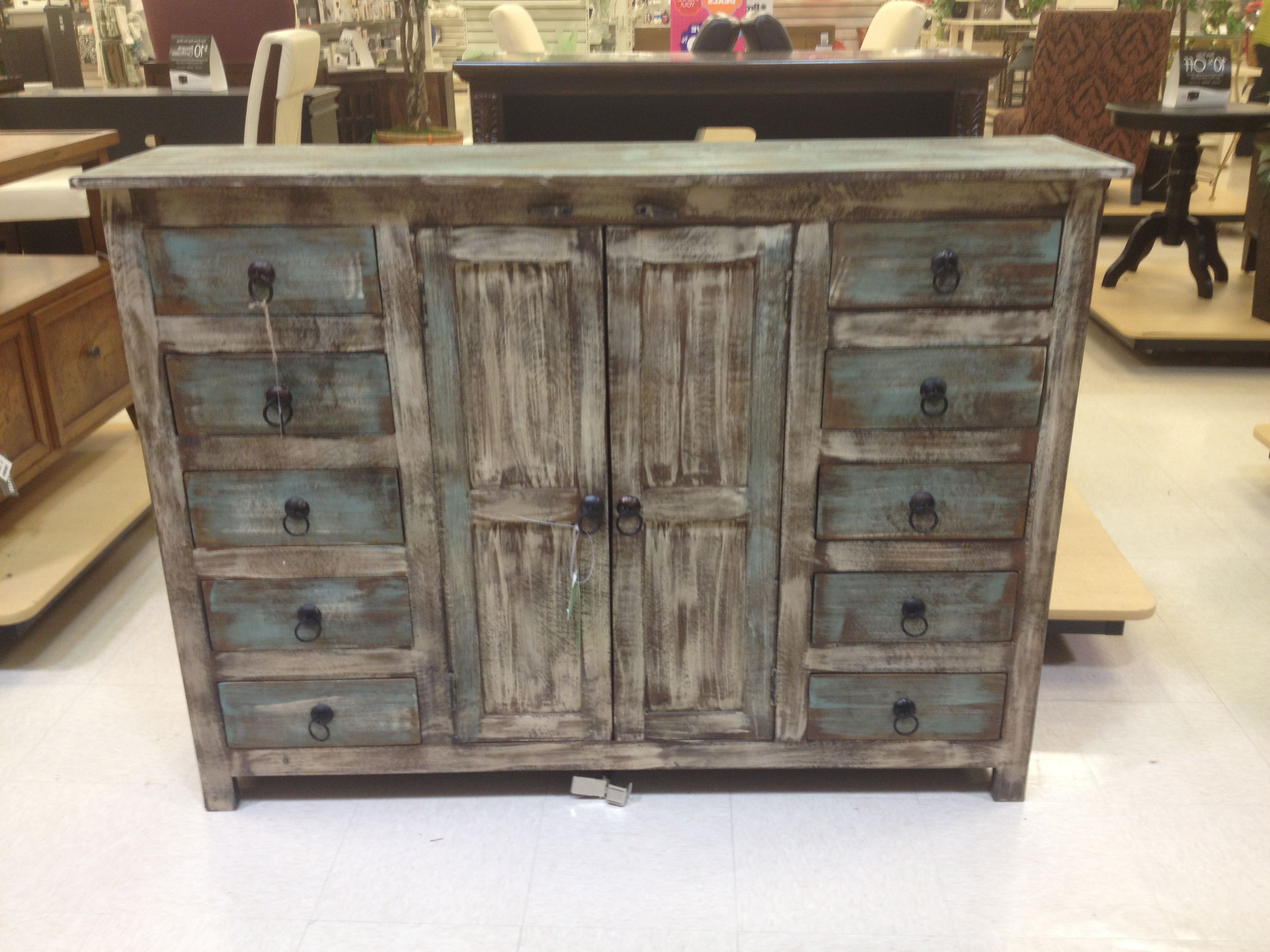 Rustic Weathered Blue Buffet Or Credenza | Home Goods $600 For Southwestern Credenzas (View 8 of 20)