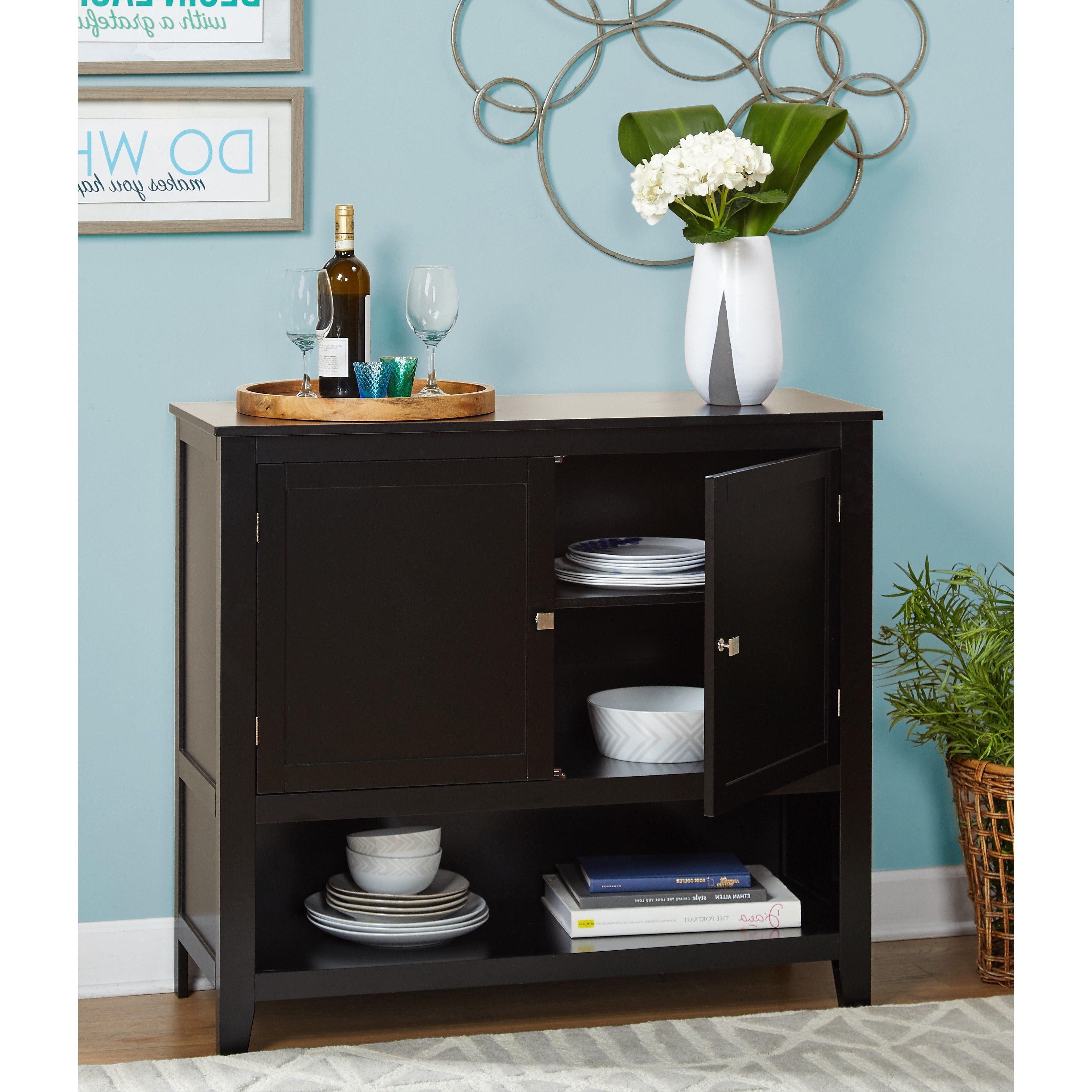Simple Living Montego Black Wooden Buffet With Regard To Simple Living Red Montego Buffets (Gallery 3 of 20)