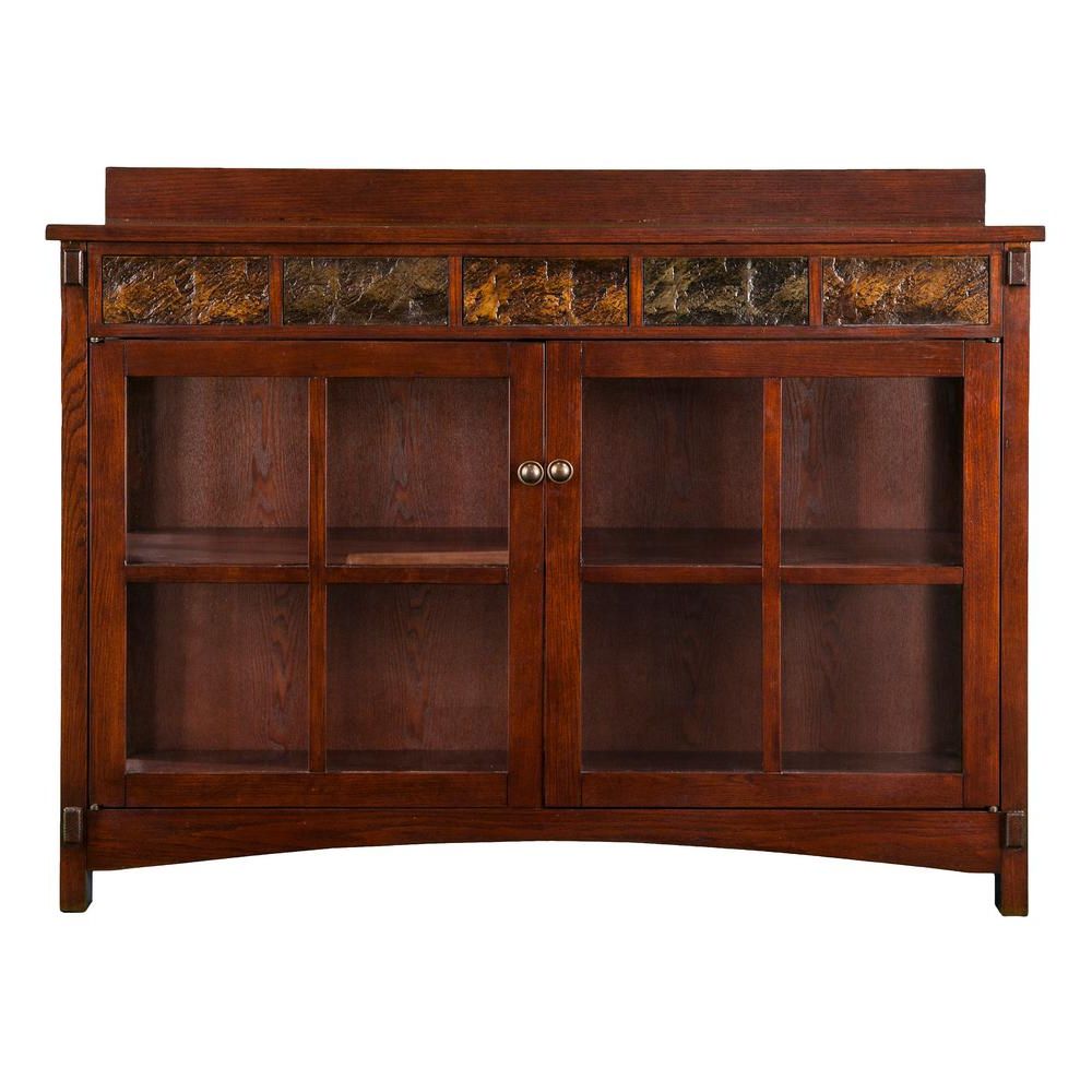 Southern Enterprises Senna Mission Sideboard And Display Intended For Wooden Curio Buffets With Two Glass Doors (View 11 of 20)