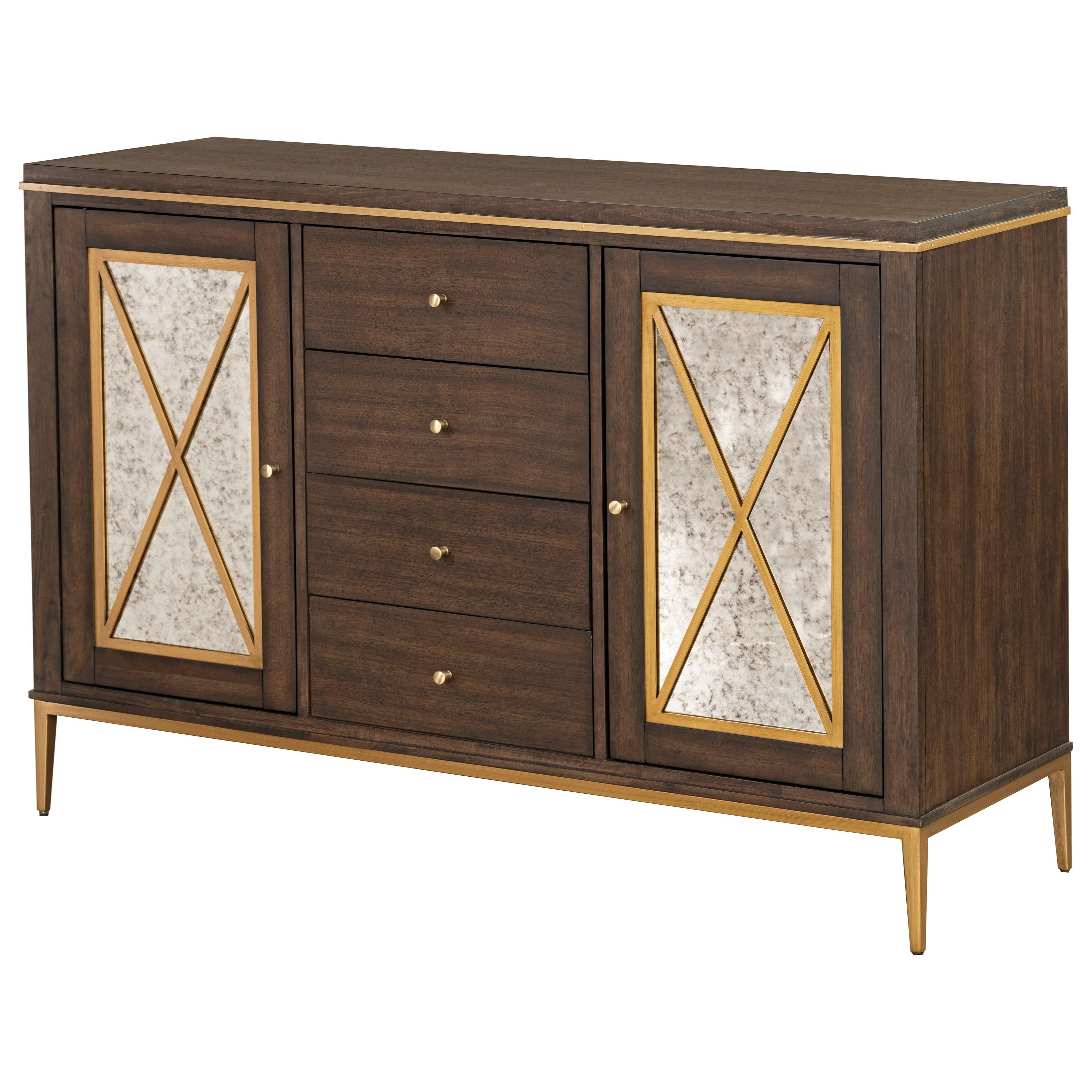 Standard Furniture Nathan 18582 Contemporary 2 Drawer And 4 Inside Contemporary Wooden Buffets With One Side Door Storage Cabinets And Two Drawers (View 13 of 20)