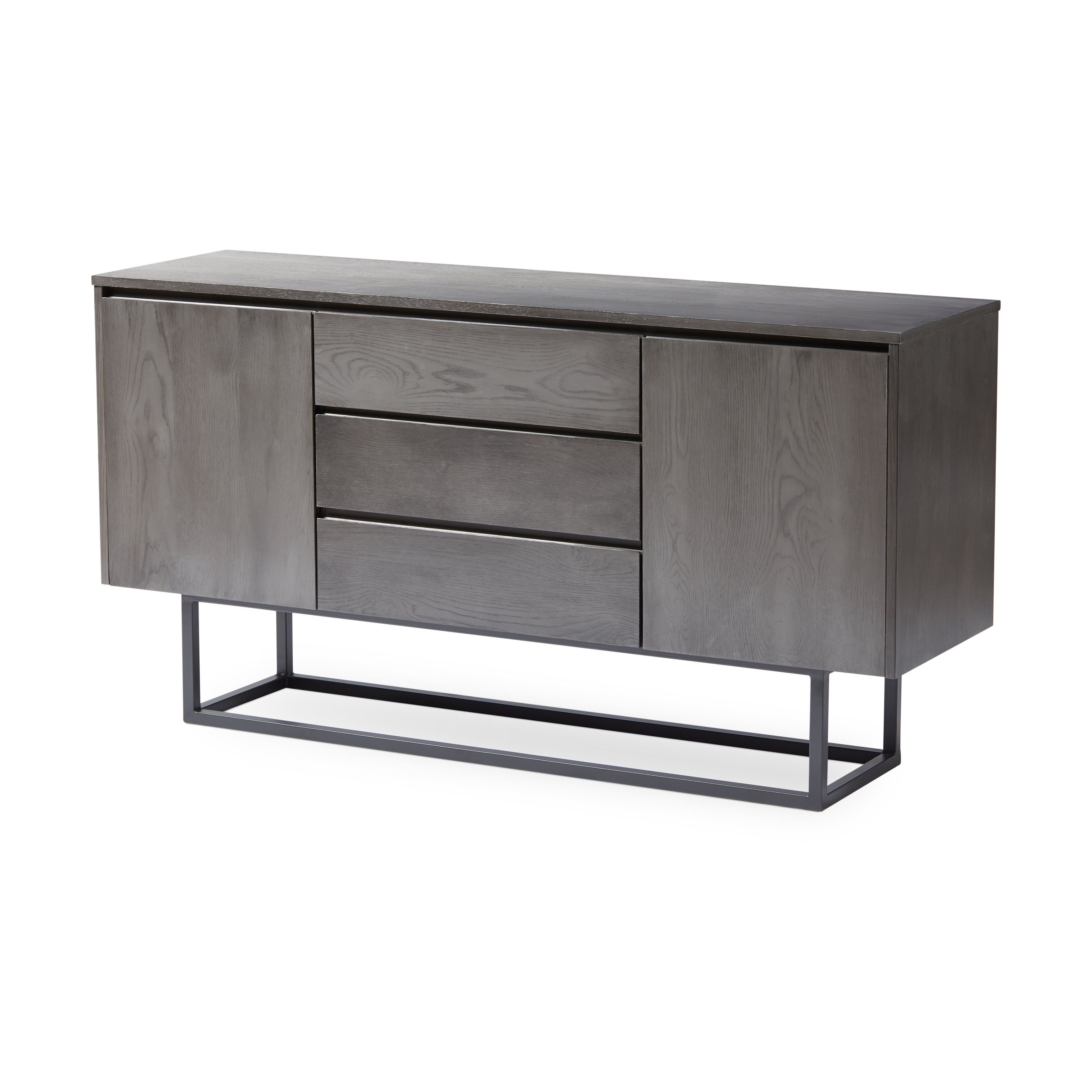 Taylor 2 Door 3 Drawer Charcoal Box Buffet Inside Modern Lacquer 2 Door 3 Drawer Buffets (View 13 of 20)