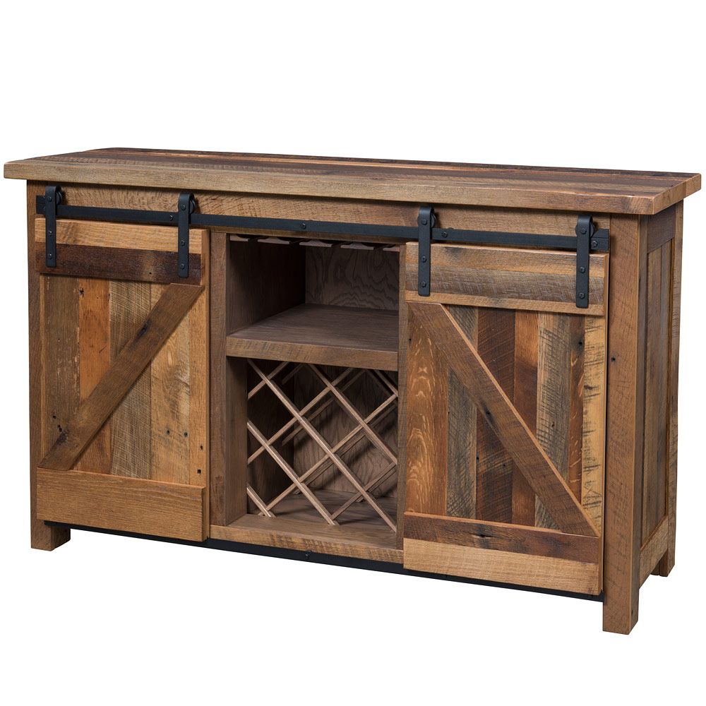 Tremont Barn Door Amish Wine Cabinet With Regard To Summer Desire Credenzas (View 5 of 20)