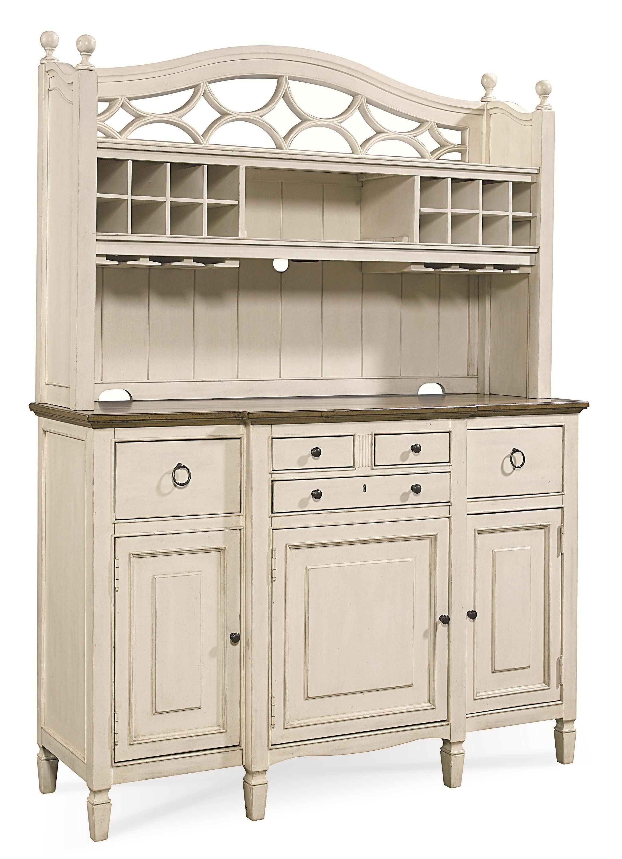 Universal Summer Hill 2 Pc. Serving Buffet And Bar Hutch Inside Buffets With Bottle And Glass Storage (Gallery 11 of 20)
