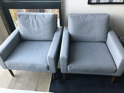 2 Authentic Raleigh Armchairs Light Grey Ducale Wool | Ebay Within Haleigh Armchairs (Gallery 12 of 20)