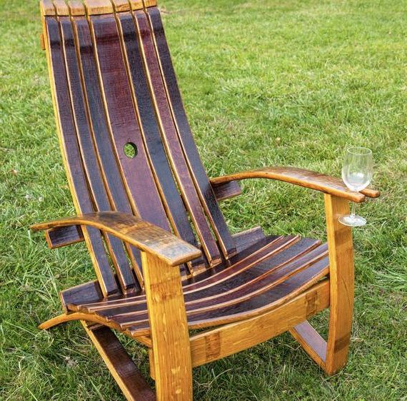 Adirondack Chair, Tables, Wine Barrel Chair, Wine Barrel Furniture , Rustic  Chair, Patio Chair, Outdoor Furniture, Barrel Chair Within Lau Barrel Chairs (View 6 of 20)