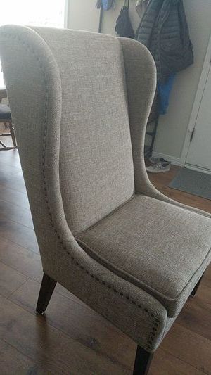 Andover Wingback Chair In Beige For Sale In Seattle, Wa With Andover Wingback Chairs (View 5 of 20)