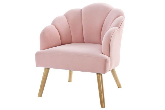 Armchair Polyester Birch 67x70x76 Pink Intended For Leia Polyester Armchairs (View 15 of 20)