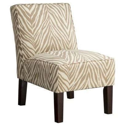 Armless Upholstered Accent Slipper Chair – Khaki Zebra Regarding Armless Upholstered Slipper Chairs (View 6 of 20)
