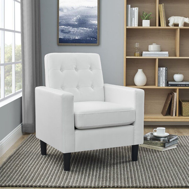Autenberg 28.5" W Tufted Faux Leather Armchair In Autenberg Armchairs (Gallery 5 of 20)
