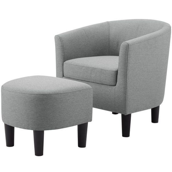 Camilla Fabric Barrel Chair With Ottoman Set – Overstock With Regard To Faux Leather Barrel Chair And Ottoman Sets (View 10 of 20)