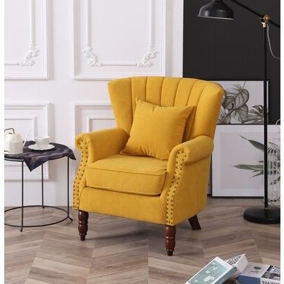 Cilegon Wingback Chair Fabric: Yellow Within Lenaghan Wingback Chairs (Gallery 13 of 20)