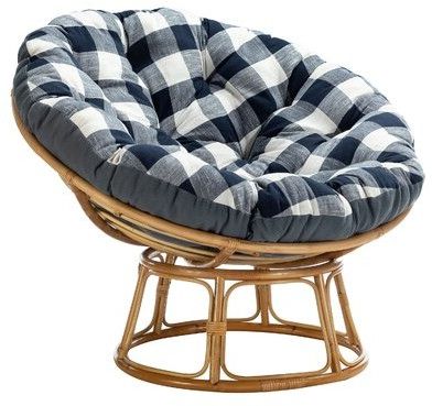 Denver 45" W Cotton Papasan Chair Fabric: Blue, Leg Color: Natural In Campton Papasan Chairs (View 6 of 20)