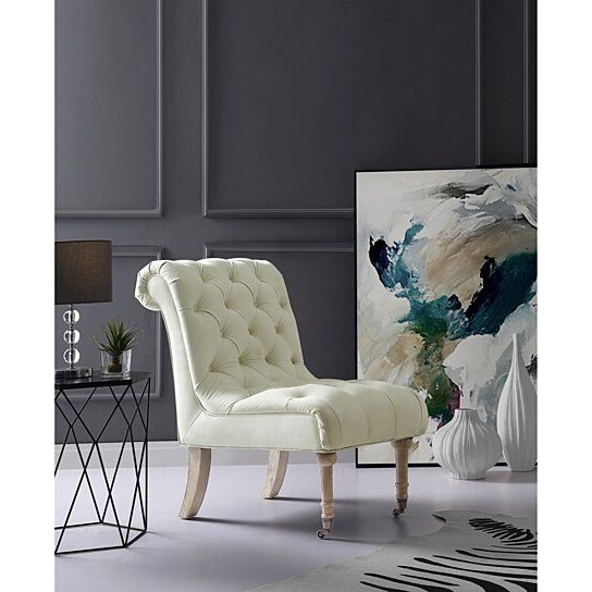 Emilio Velvet Accent Chair – Rolled Back | Armless Slipper | Upholstered  Button Tufted | Inspired Home Regarding Armless Upholstered Slipper Chairs (View 15 of 20)