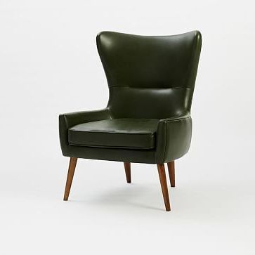 Erik Leather Wing Chair | Leather Wing Chair, Leather Regarding Liston Faux Leather Barrel Chairs (Gallery 9 of 20)