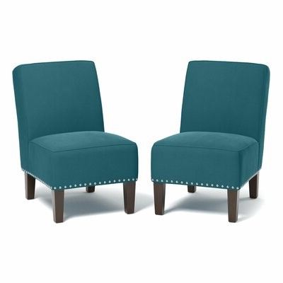 Ferebee 22.5" Slipper Chair Fabric: Turquoise Blue Velvet Within Easterling Velvet Slipper Chairs (Gallery 14 of 20)