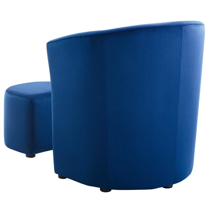 Hallsville Performance Velvet Armchair And Ottoman Regarding Hallsville Performance Velvet Armchairs And Ottoman (View 6 of 20)