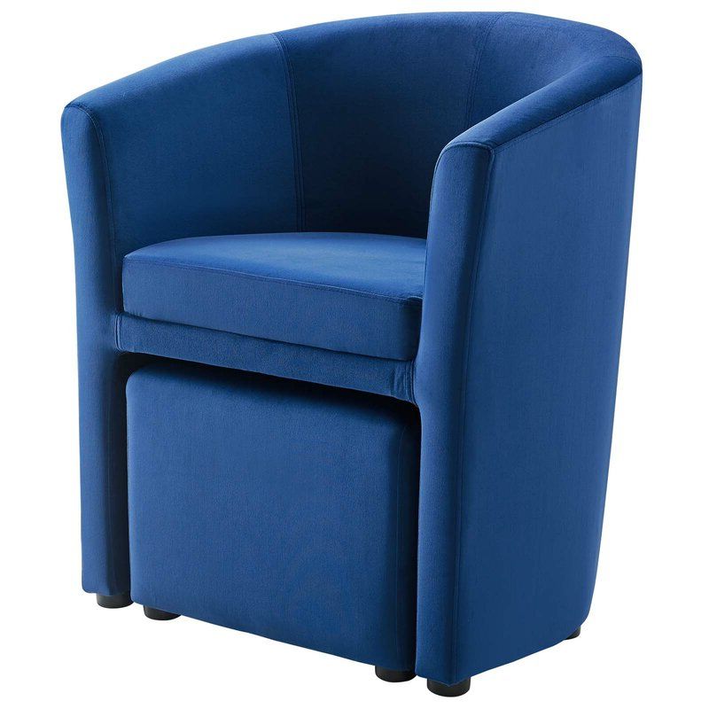 Hallsville Performance Velvet Armchair And Ottoman Regarding Hallsville Performance Velvet Armchairs And Ottoman (Gallery 5 of 20)
