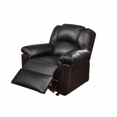 Lacoste Faux Leather Manual Rocker Recliner Fabric: Black Faux Leather With Montenegro Faux Leather Club Chairs (View 17 of 20)